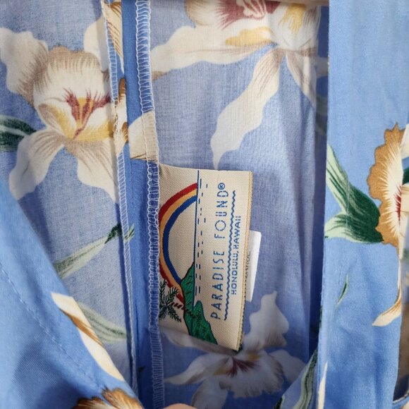 Womens Paradise Found Blue Aloha Hawaiian Dress Size Large Sleeveless - Picture 4 of 8